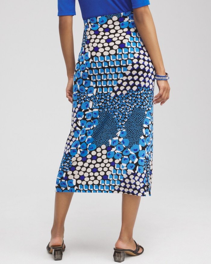 Women's Travelers Mixed Dots Midi Skirt - Intense Azure