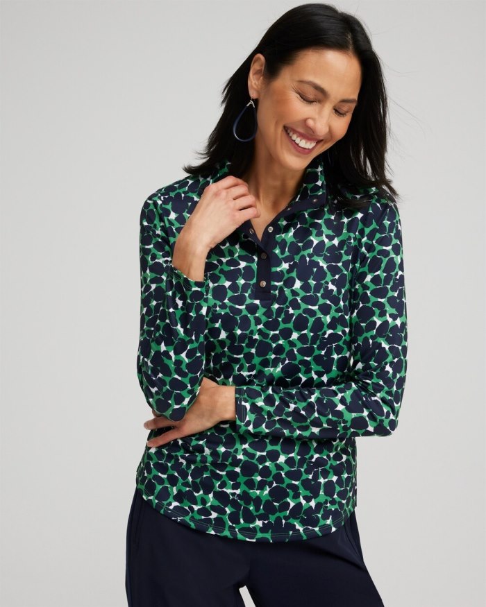 Women's Zenergy UPF Mosaic Long Sleeve Top - Twisted Ivy - Click Image to Close