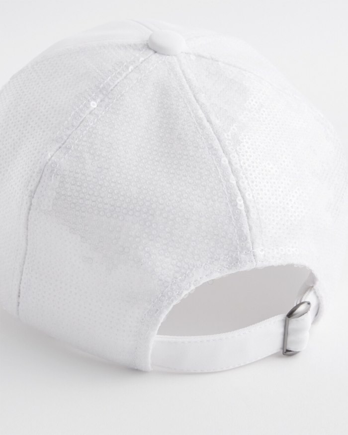 Women's Neema Sequin Baseball Cap - White