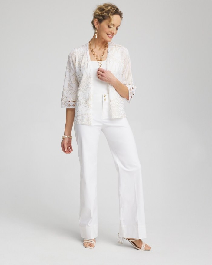 Women's Trapunto Wide Leg Pants - Alabaster