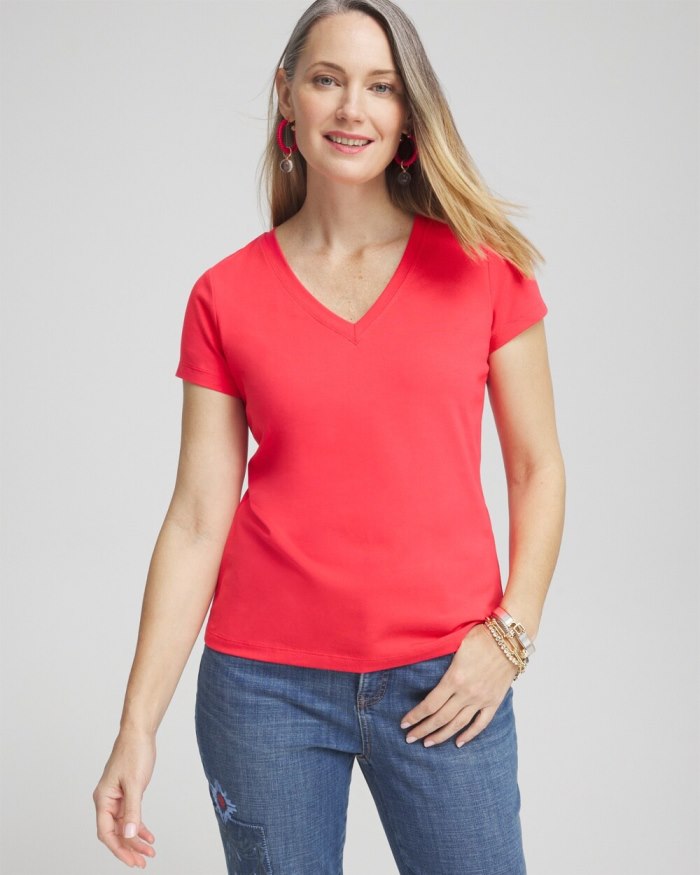 Women's V-neck Perfect Tee - Watermelon Punch