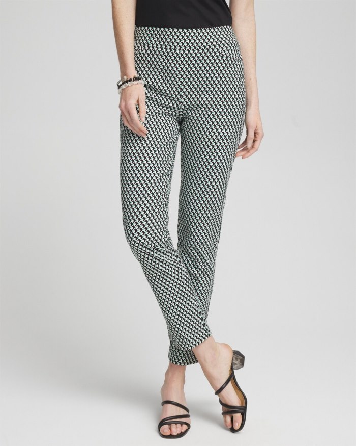 Women's Brigitte Dot Grid Ankle Pants - Black/Alabaster - Click Image to Close