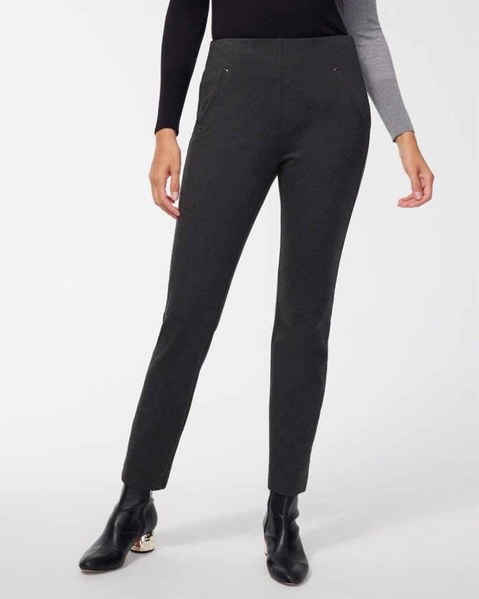 Women's Juliet Ponte Trim Detail Ankle Pants - Graphite Heather Gray