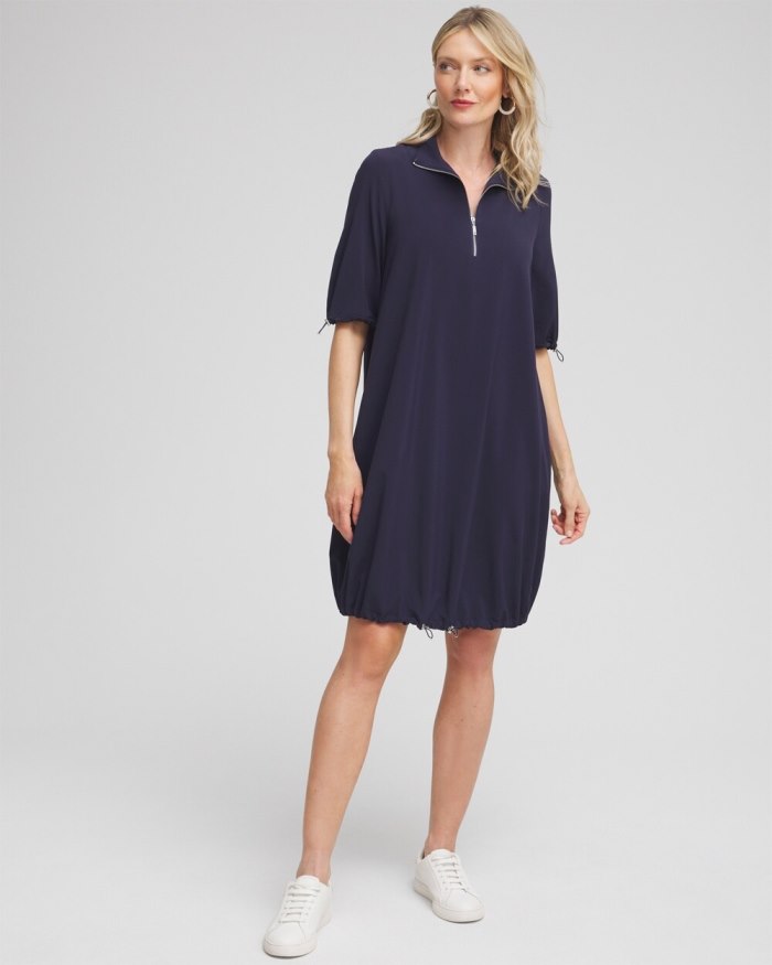 Women's Zenergy UPF Neema Zip Bungee Dress - Classic Navy