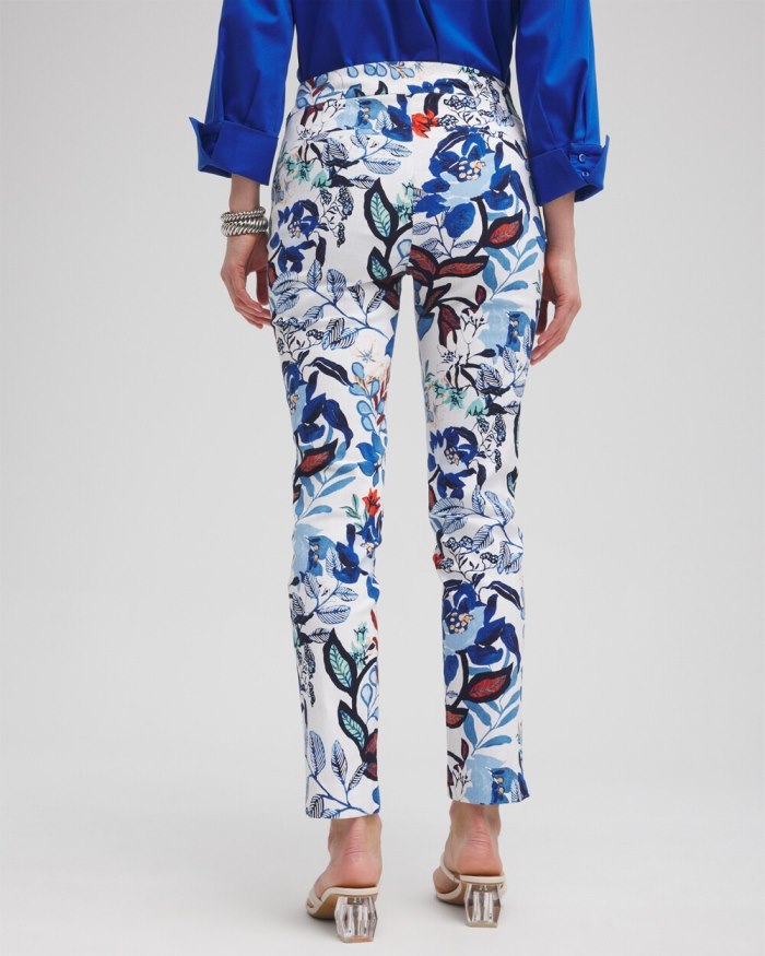 Women's Brigitte Cool Floral Ankle Pants - Alabaster/Classic Navy