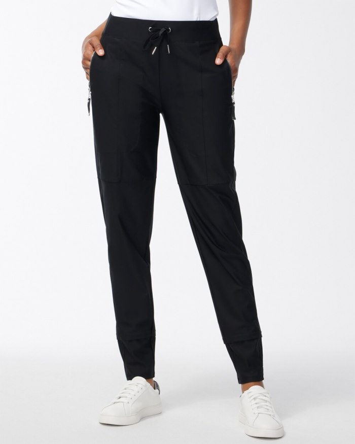 Women's Zenergy Seam Detail Stretch Pants - Black - Click Image to Close