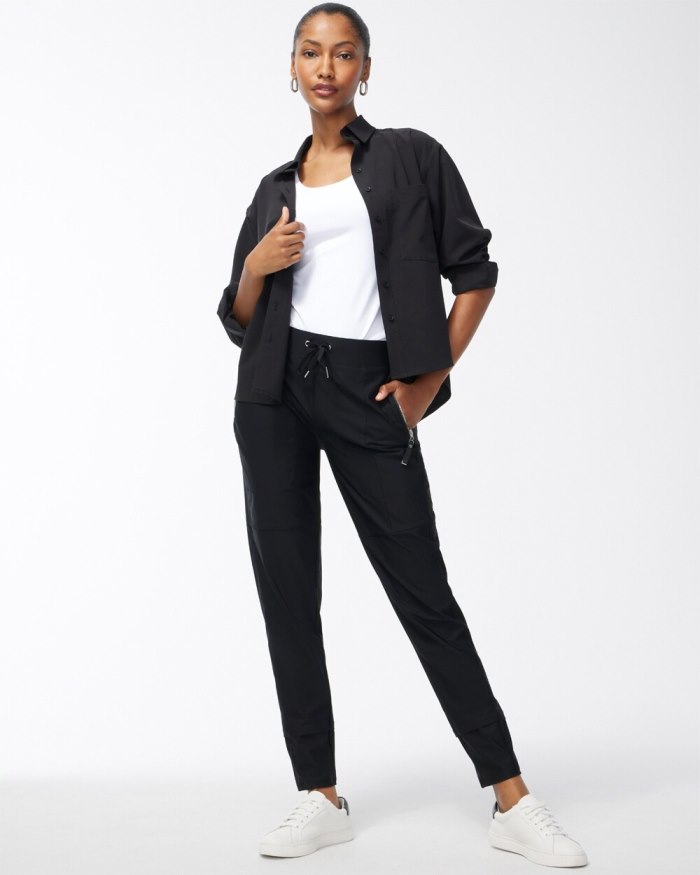 Women's Zenergy Seam Detail Stretch Pants - Black