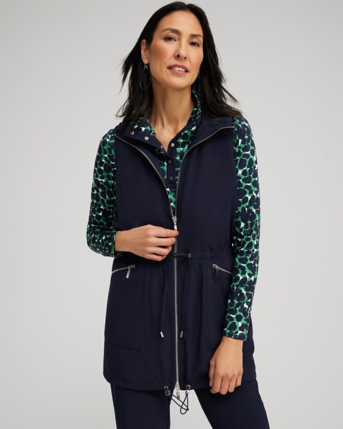 Women's Zenergy UPF Neema Anorak Vest - Classic Navy - Click Image to Close