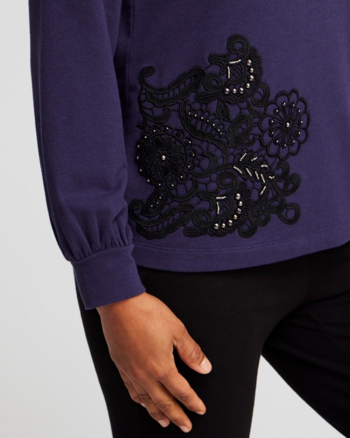 Women's Zenergy French Terry Applique Sweatshirt - Dewberry