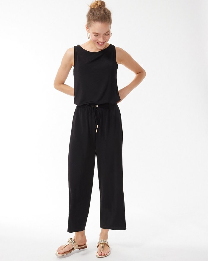 Women's Travelers Tie Waist Jumpsuit - Travelers Black