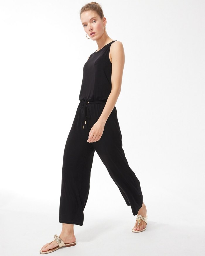 Women's Travelers Tie Waist Jumpsuit - Travelers Black