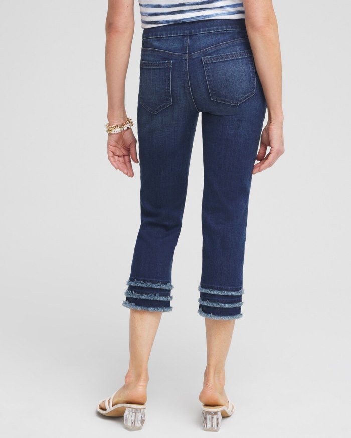 Women's 21" Triple Fray Pull-on Capris - Inverness Indigo