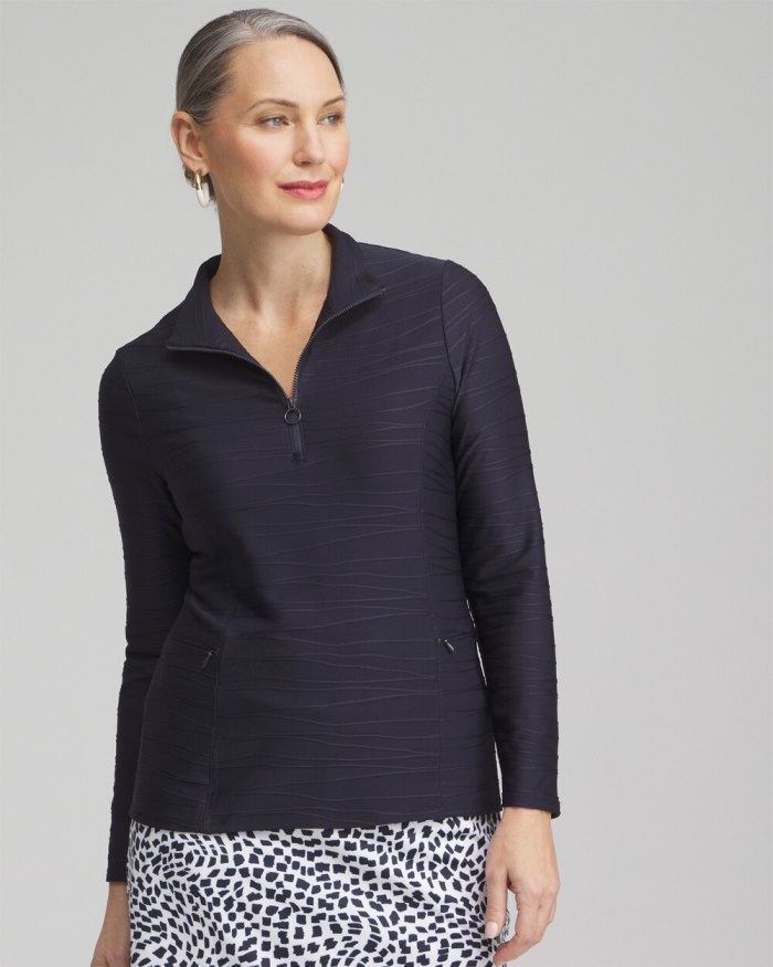 Women's Zenergy UPF Knit Jacquard Pullover - Classic Navy