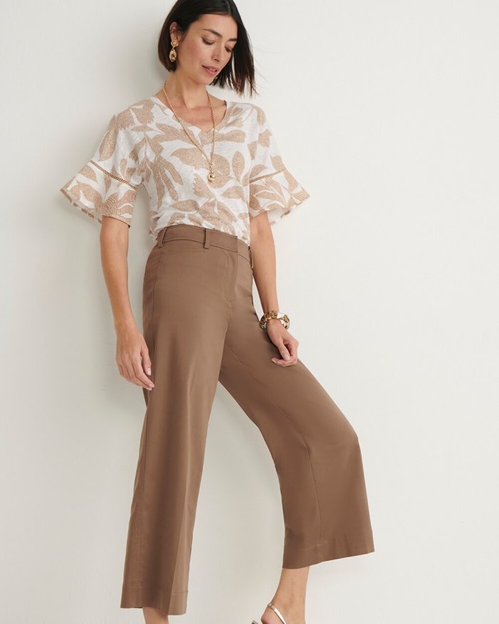 Women's Cotton Sateen Cropped Pants - Teakwood