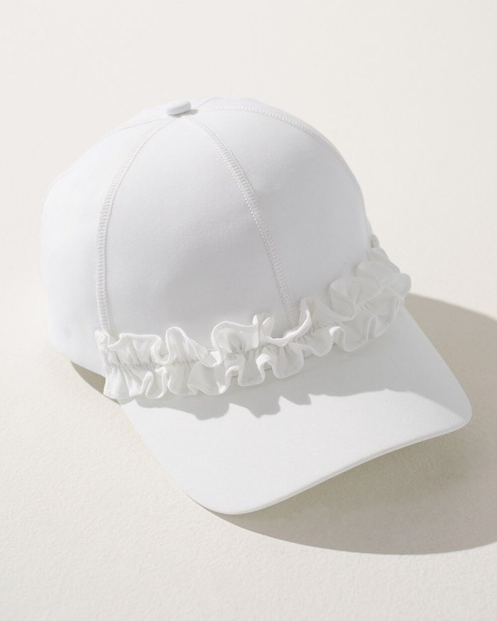 Women's Neema UPF Ruffle Baseball Cap - Alabaster