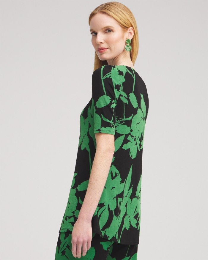 Women's Travelers Floral Tunic - Verdant Green