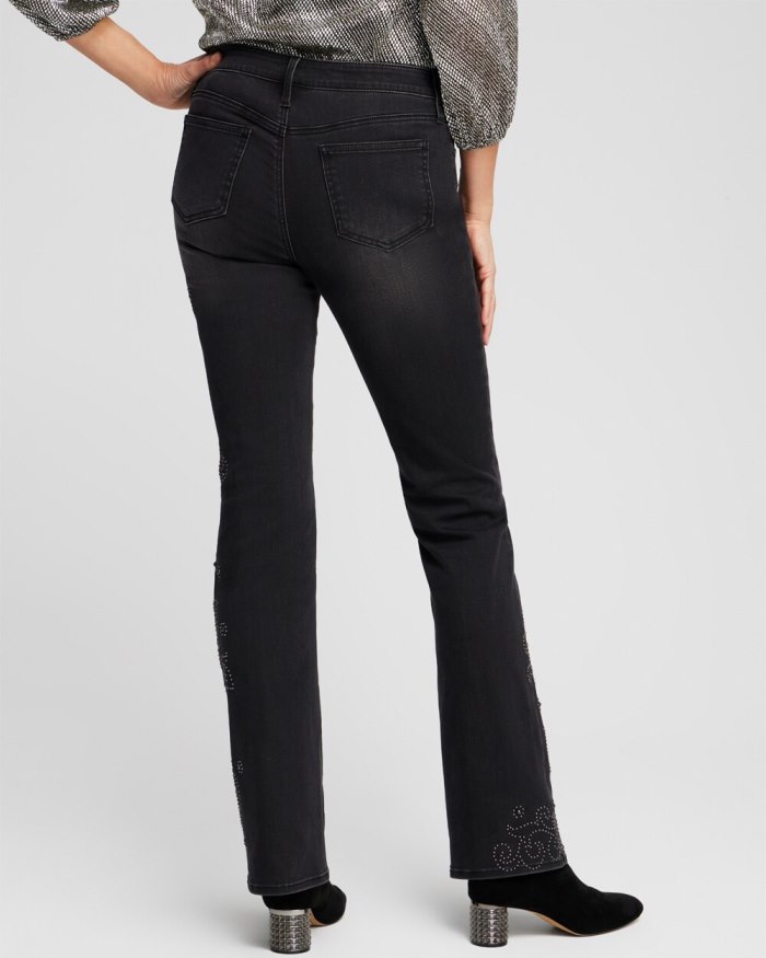 Women's Girlfriend Studded Flare Jeans - Dark Mist Wash