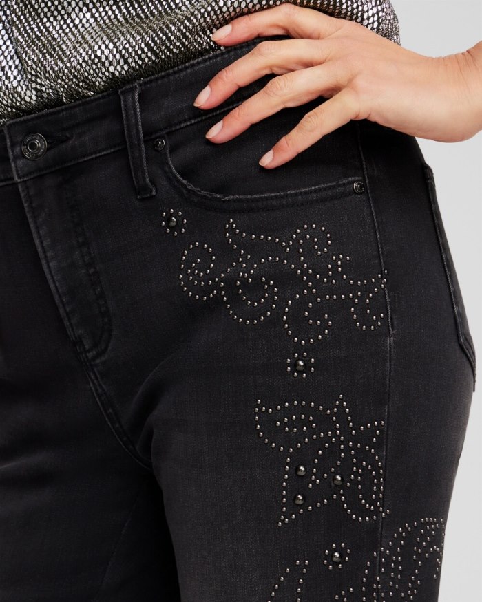 Women's Girlfriend Studded Flare Jeans - Dark Mist Wash