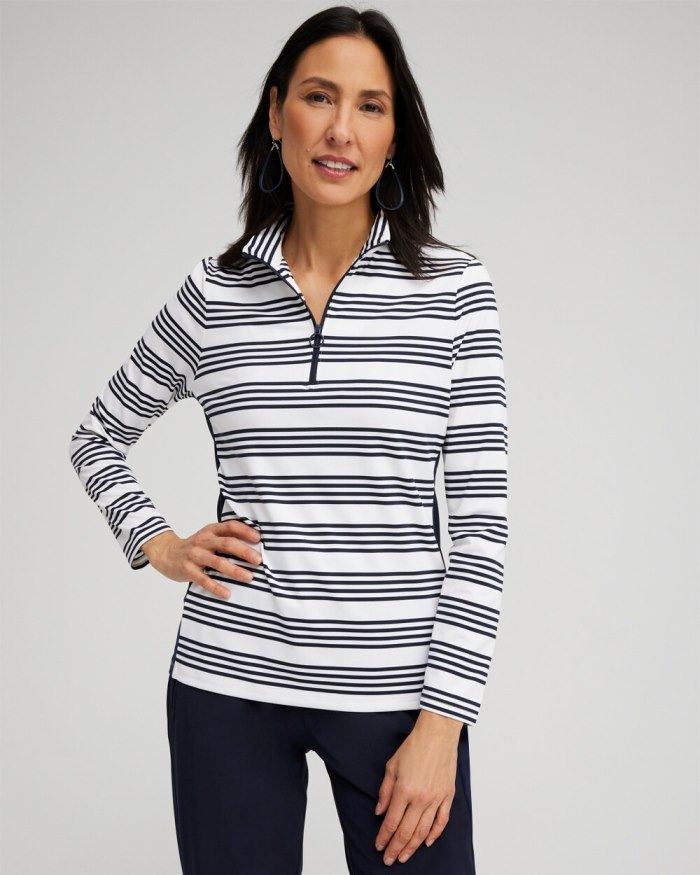 Women's Zenergy UPF Stripe Long Sleeve Top - Classic Navy