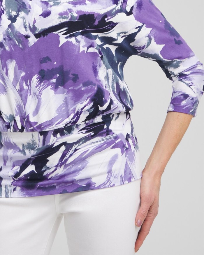 Women's Touch of Cool Abstract Banded Hem Top - Parisian Purple