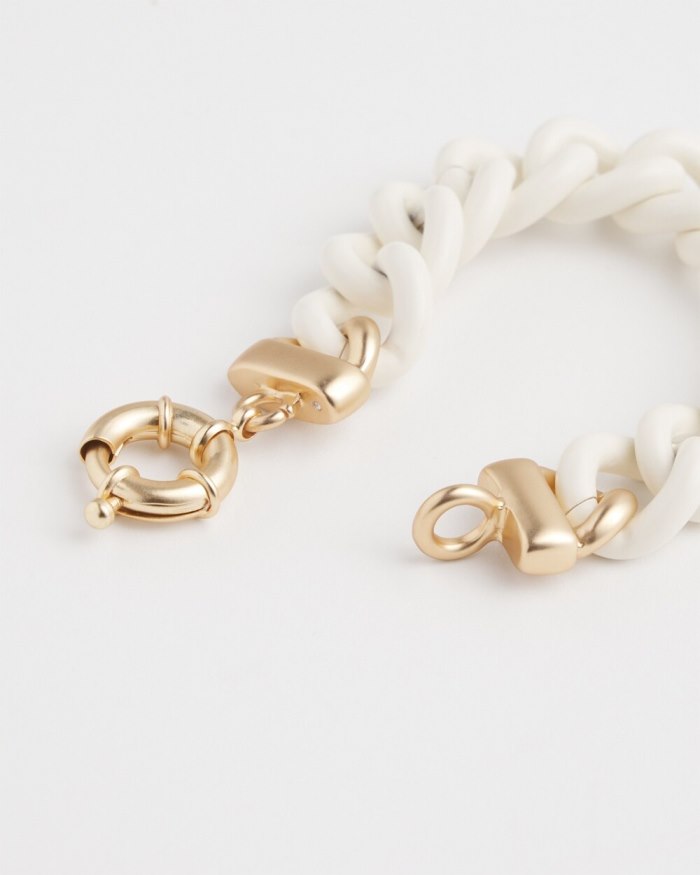 Women's White Links Bracelet - White