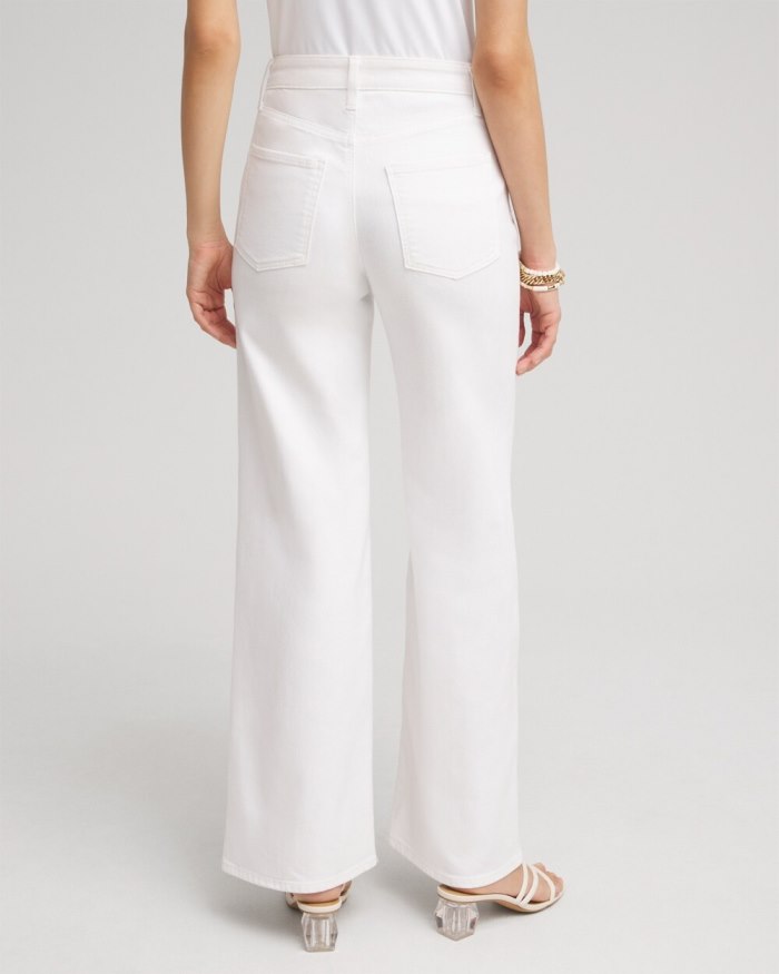 Women's High Rise Wide Leg Jeans - Alabaster