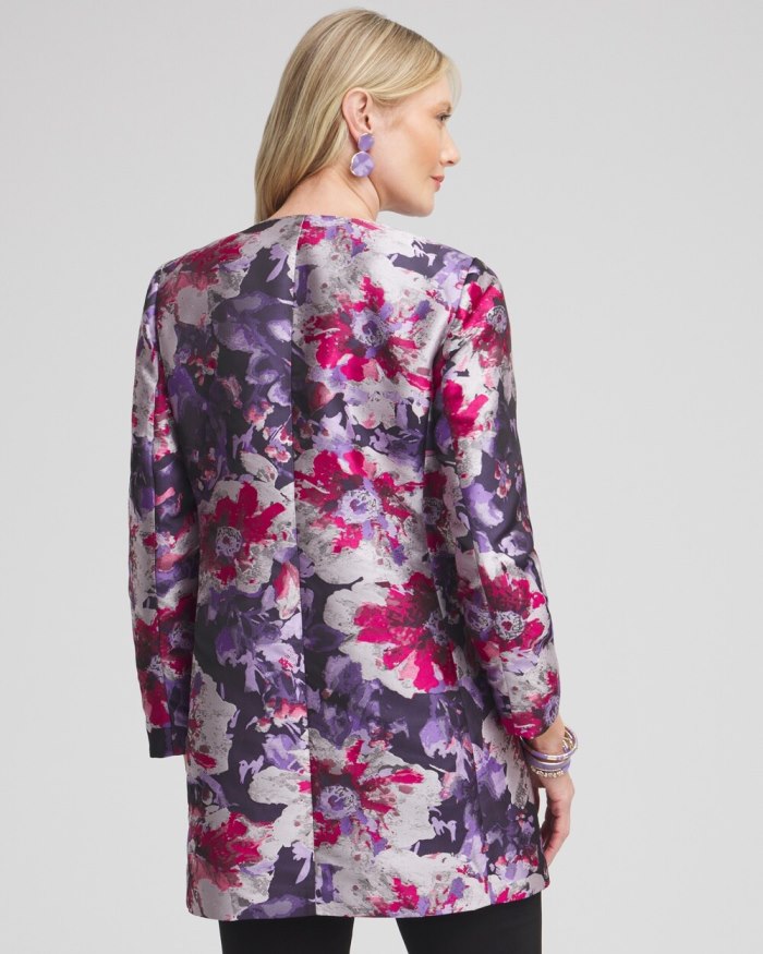 Women's Floral Jacquard Topper - Purple