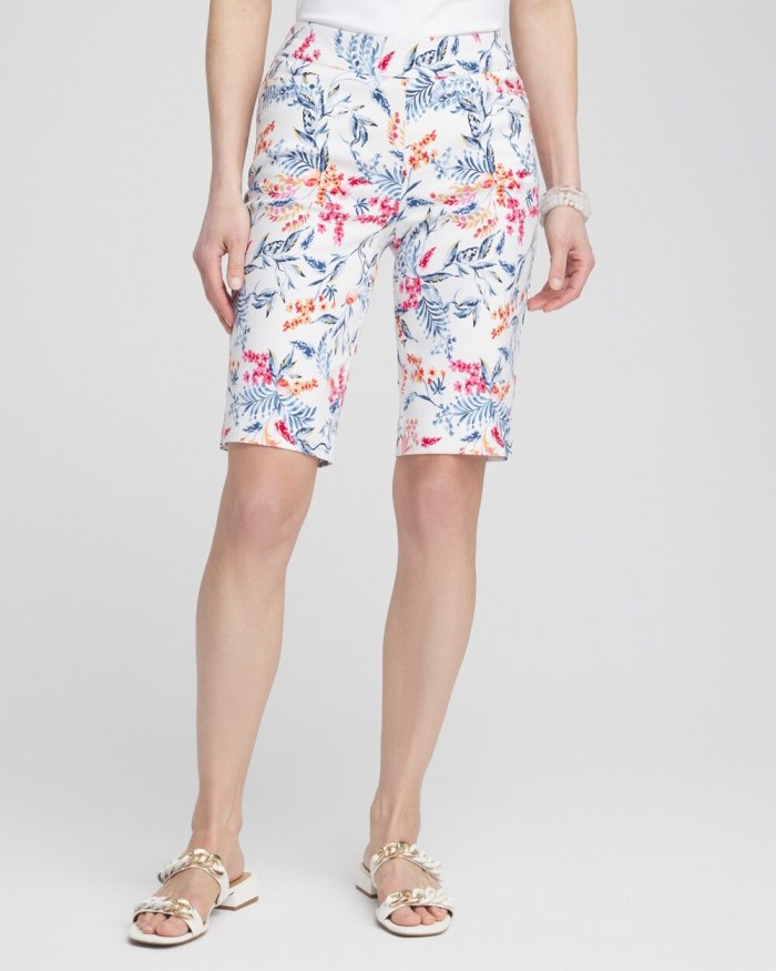 Women's Brigitte 10" Sea Life Print Shorts - Alabaster - Click Image to Close