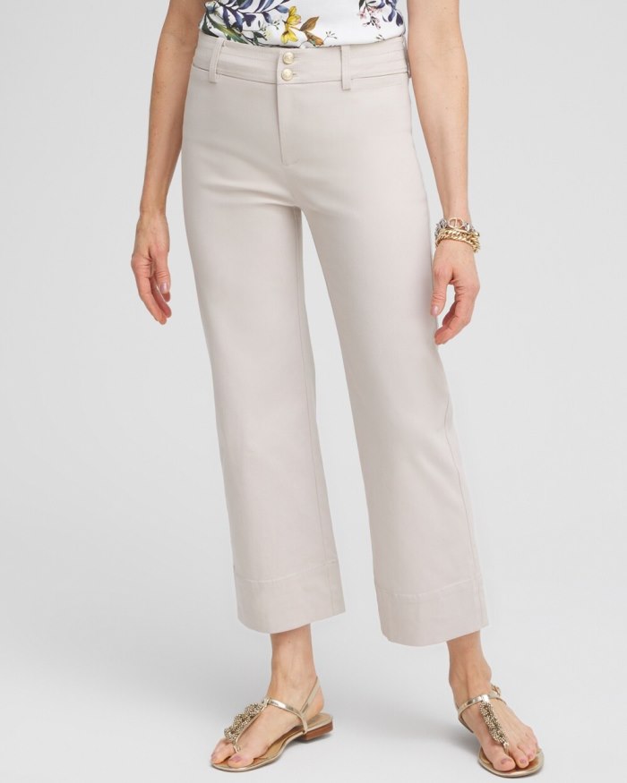 Women's Trapunto Wide Leg Cropped Pants - Smokey Taupe