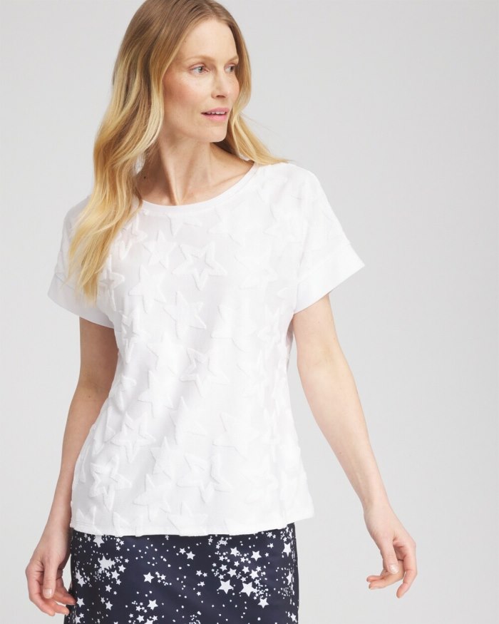 Women's Zenergy Textured Star Top - Alabaster