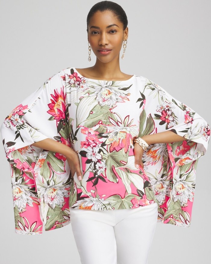 Women's Floral Poncho - Primordial Forest