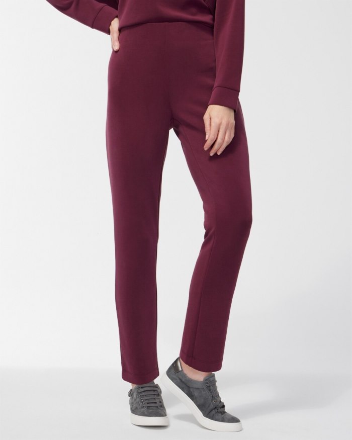 Women's Zenergy Sueded Scuba Pants - Deep Merlot