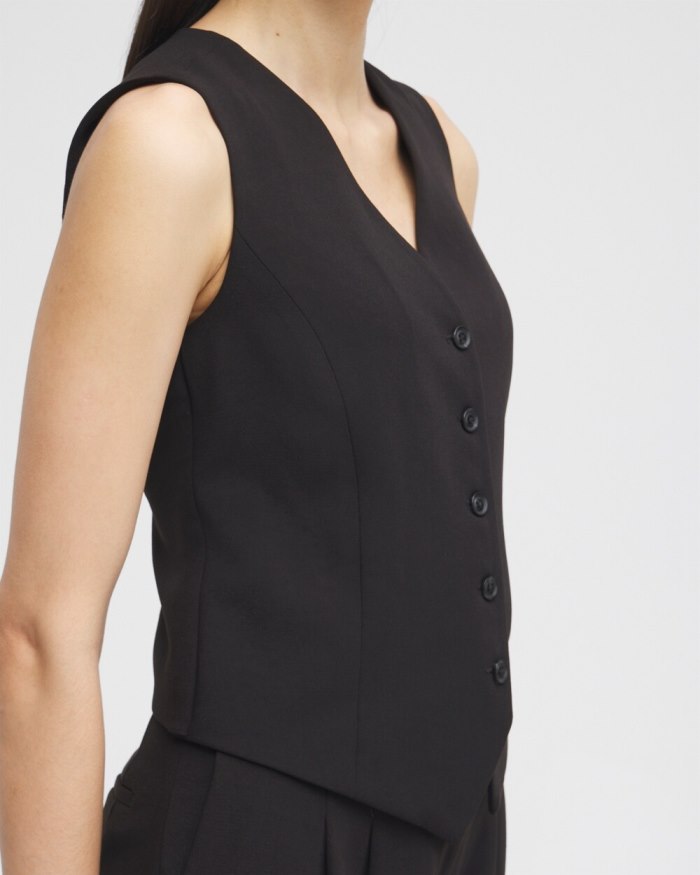 Women's Black Label Shirt Vest - Black