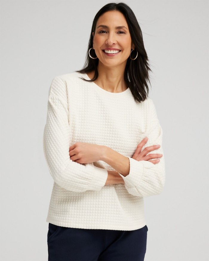 Women's Zenergy Jacquard Knit Pullover - English Cream