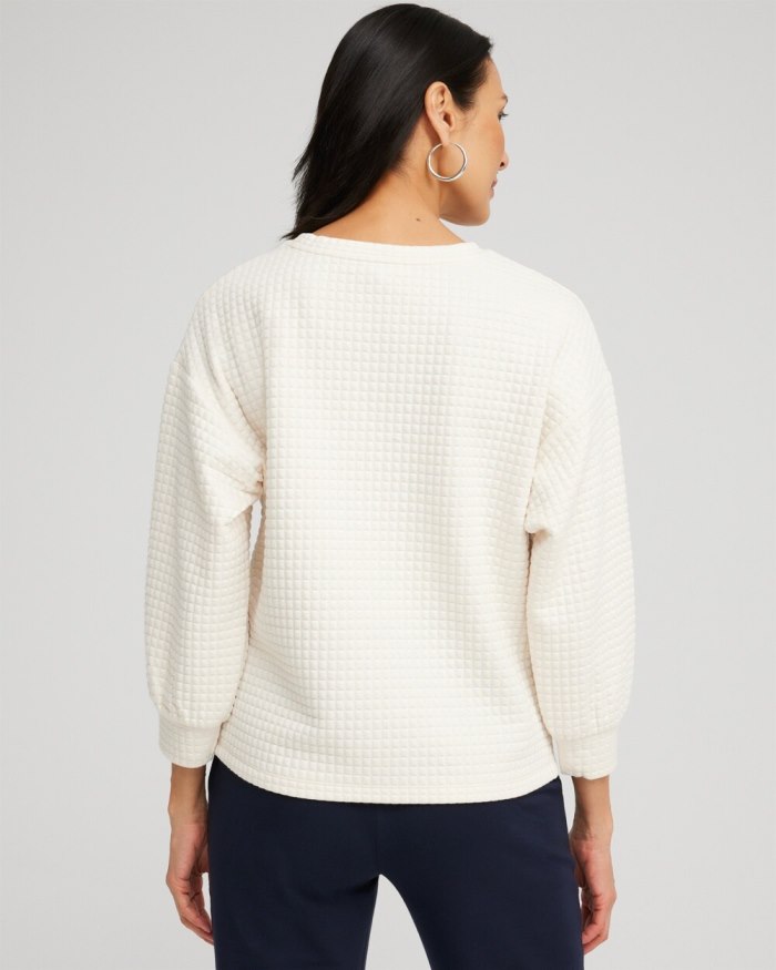 Women's Zenergy Jacquard Knit Pullover - English Cream