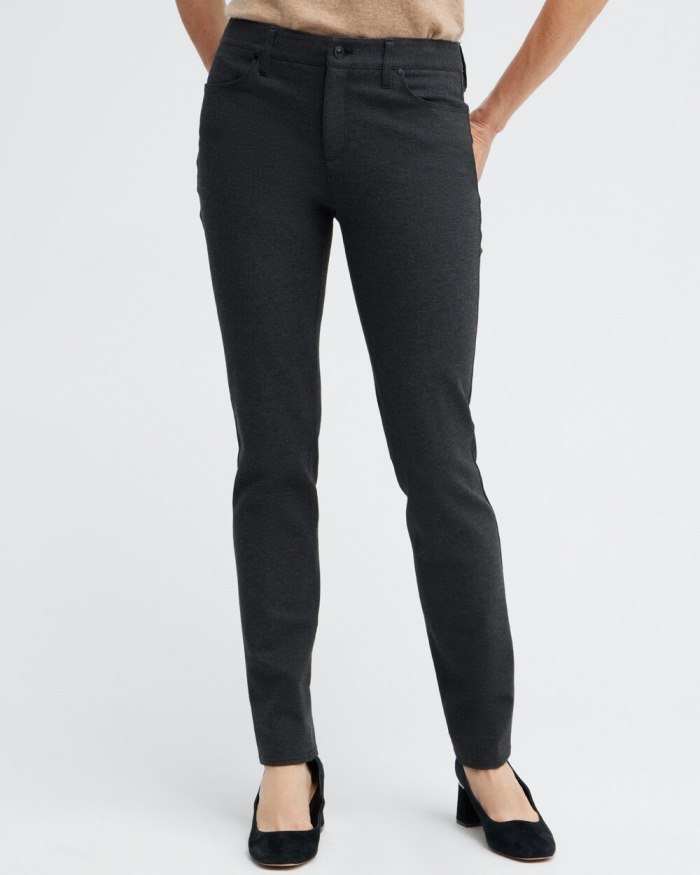 Women's Ponte 5-Pocket Slim Pants - Graphite Heather Gray