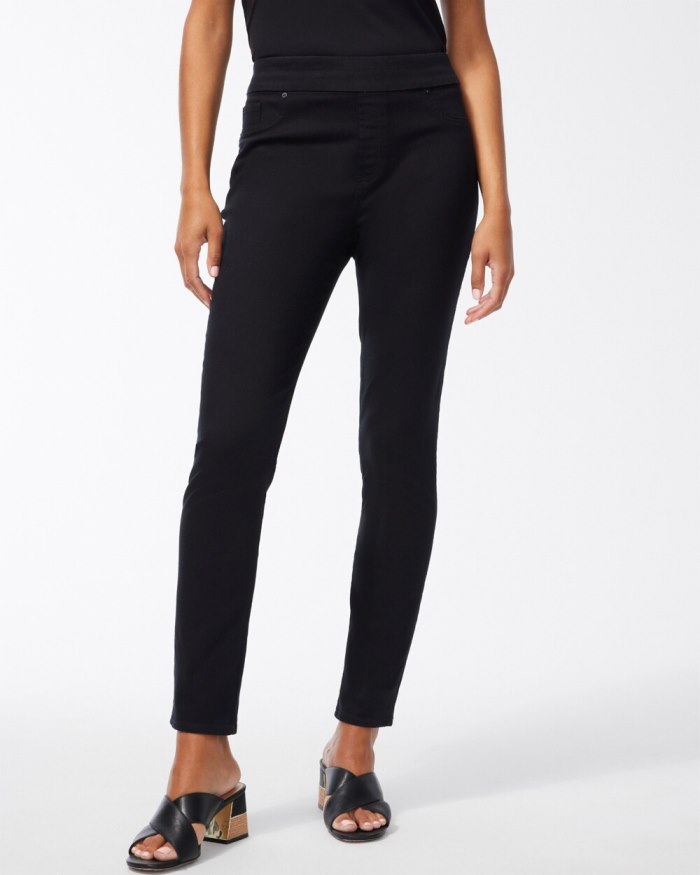 Women's Denim Pull-On Jeggings - Black - Click Image to Close