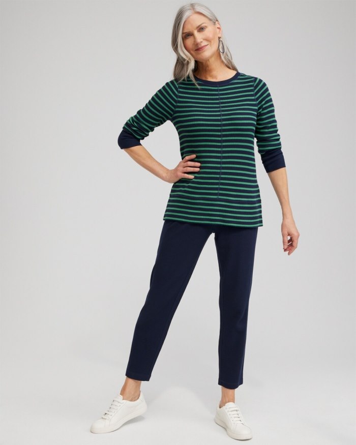 Women's Zenergy Waffle Knit Stripe Top - Twisted Ivy