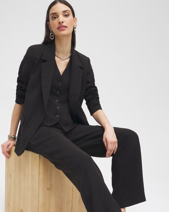 Women's Black Label Boyfriend Blazer - Black