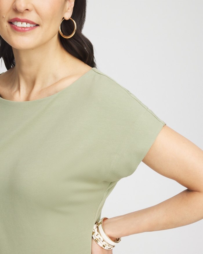 Women's Modern Cap Sleeve Tee - Jojoba Green