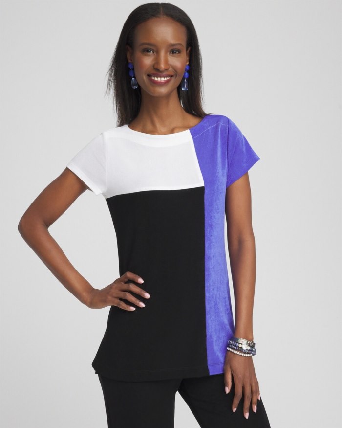 Women's Travelers Colorblock Tunic - Purple Nightshade - Click Image to Close