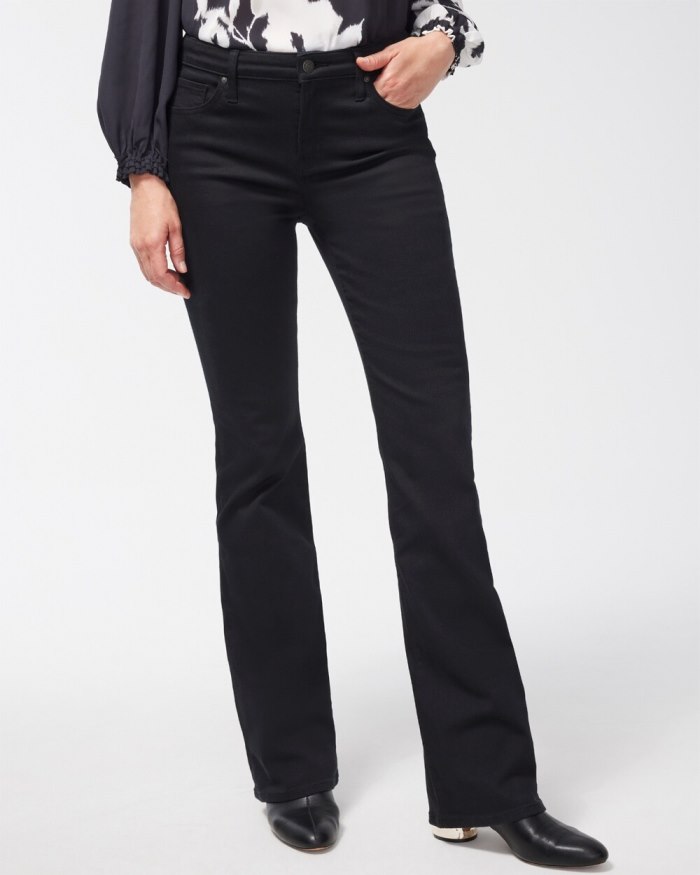 Women's Girlfriend Flare Jeans - Black - Click Image to Close