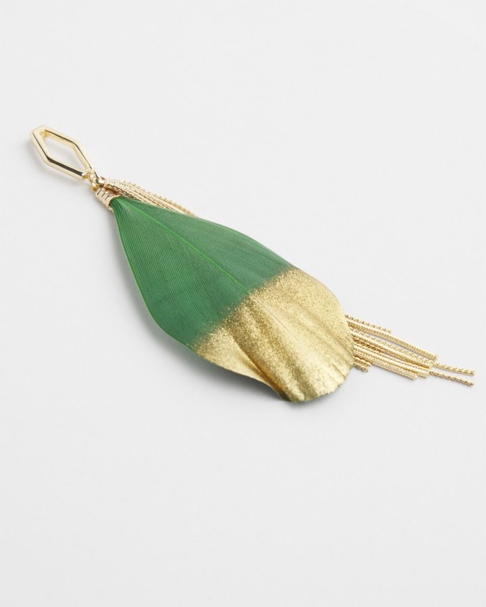 Women's No Droop Green Fringe Earrings - Verdant Green