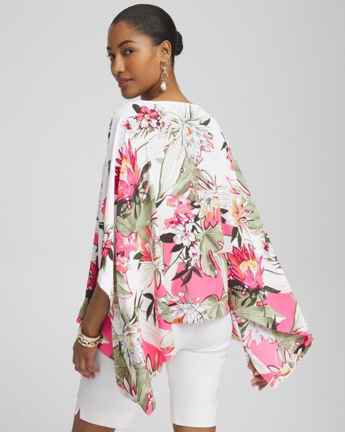 Women's Floral Poncho - Primordial Forest