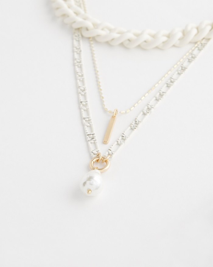 Women's Convertible Links Necklace - White