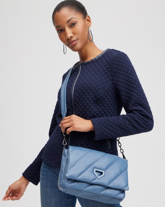 Women's Blue Quilted Bag - Blue Echo