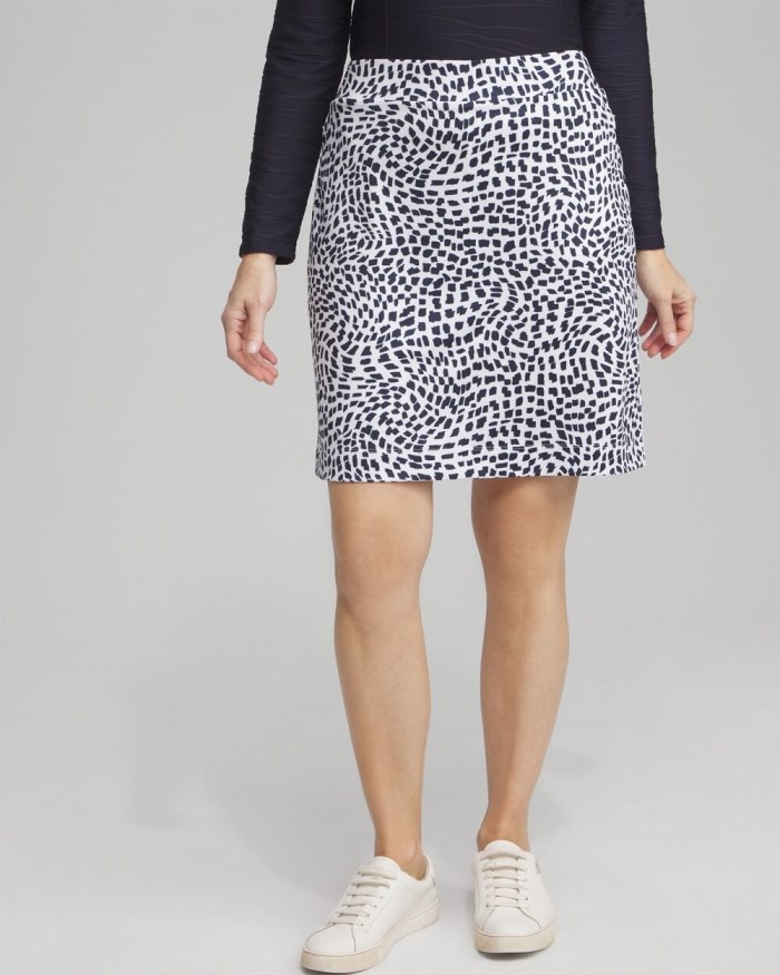 Women's Zenergy UPF Knit Square Dots Skort - Classic Navy - Click Image to Close