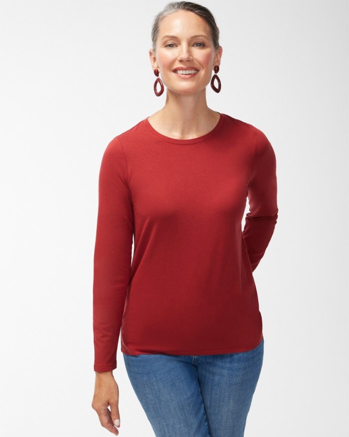 Women's Touch of Cool Layering Tee - Smoked Paprika