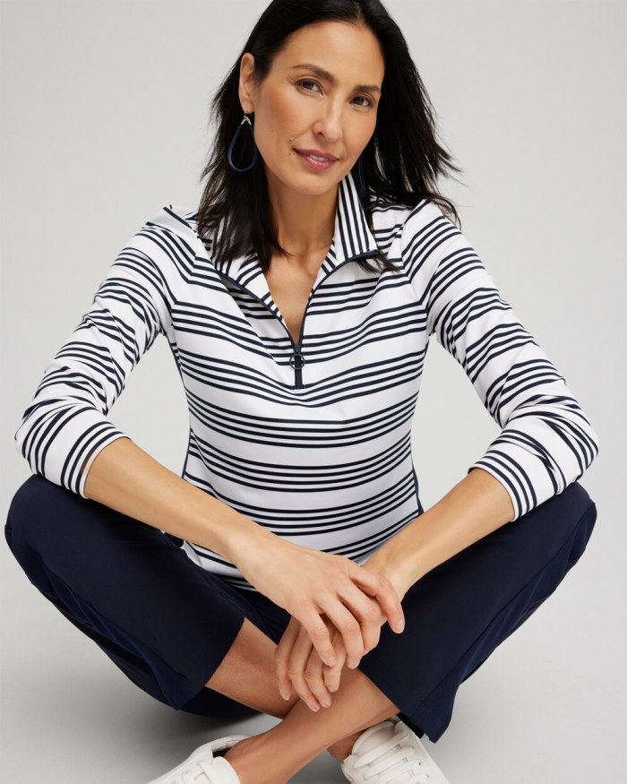 Women's Zenergy UPF Stripe Long Sleeve Top - Classic Navy