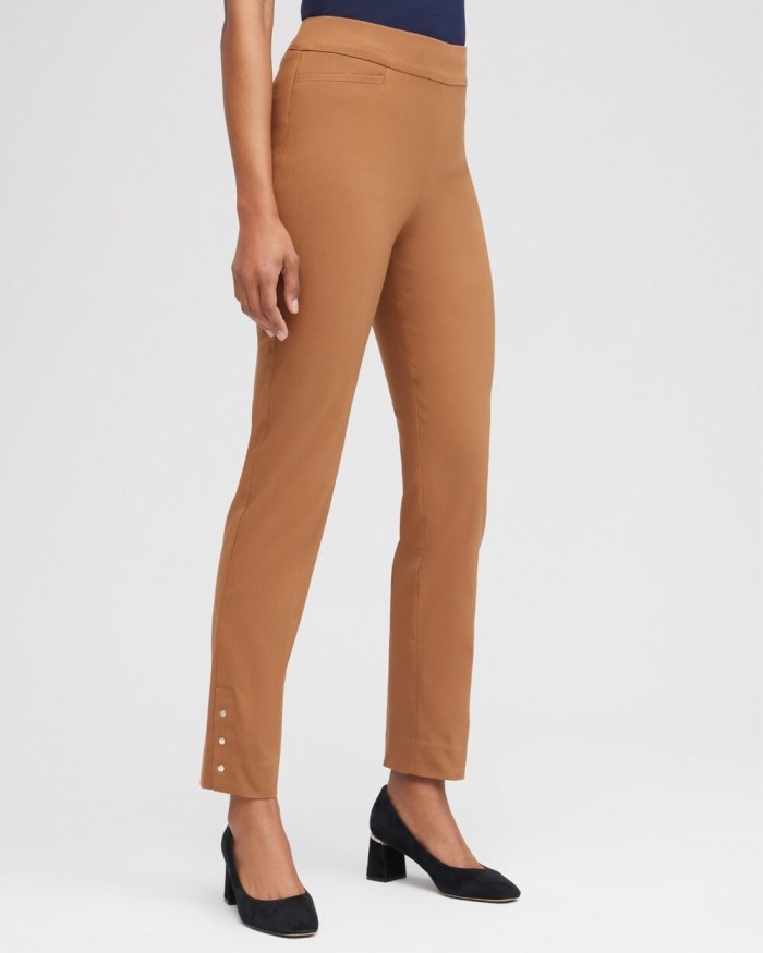 Women's Brigitte Rivet Ankle Pants - Briar Brown - Click Image to Close